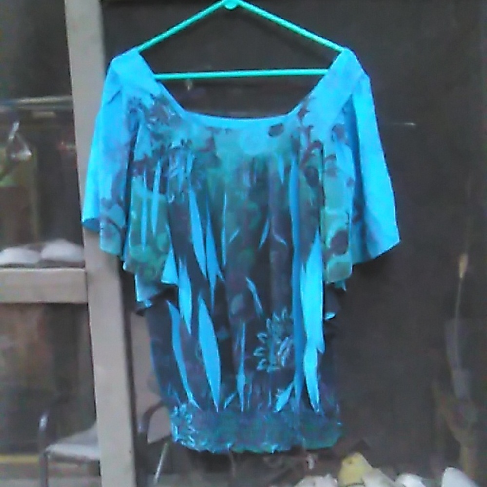 Women's blue blouse, branding Dress Barn